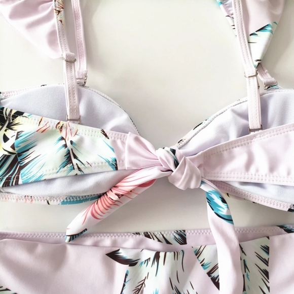 Last S! Floral Tie Back Highwaisted Bikini Set - Picture 7 of 8